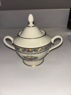 Lenox China Autumn Bone China Sugar Bowl With Lid Vintage Discontinued